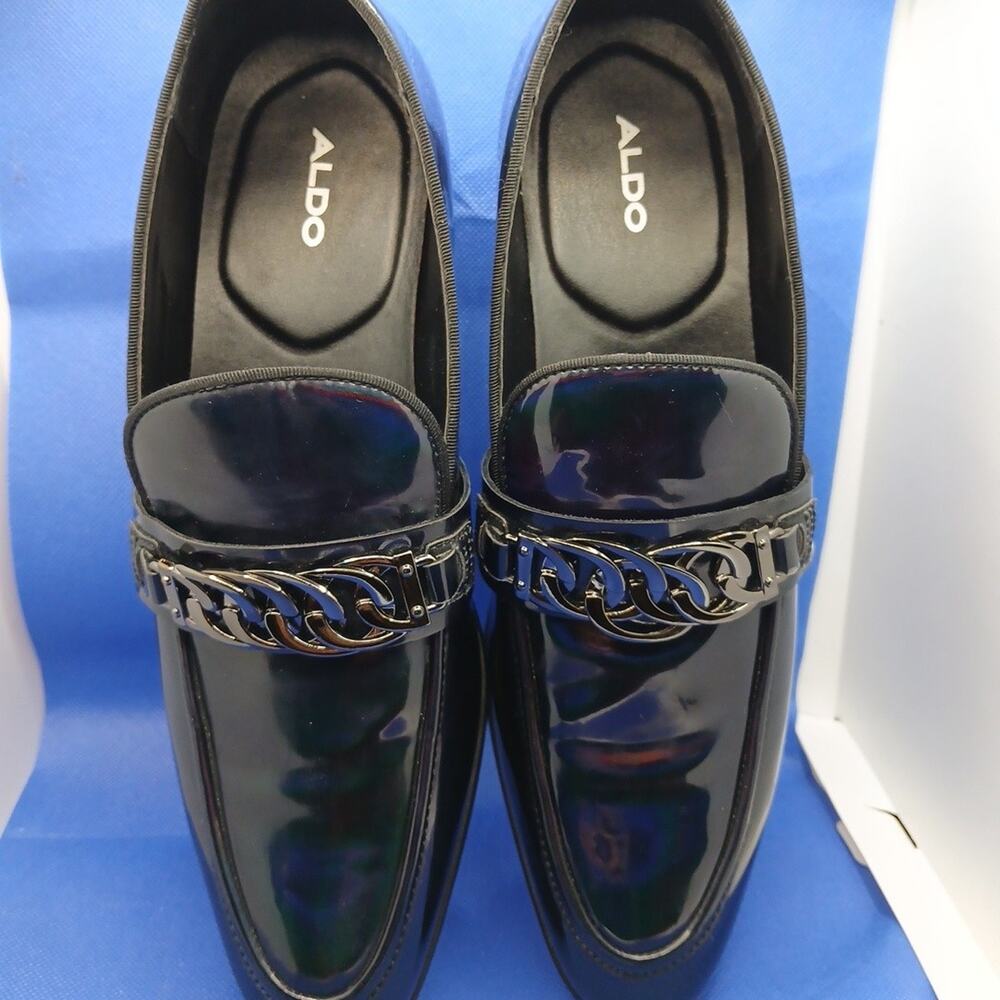 Aldo Mens Black Loafers Size 9.5 Flex Excellent Condition